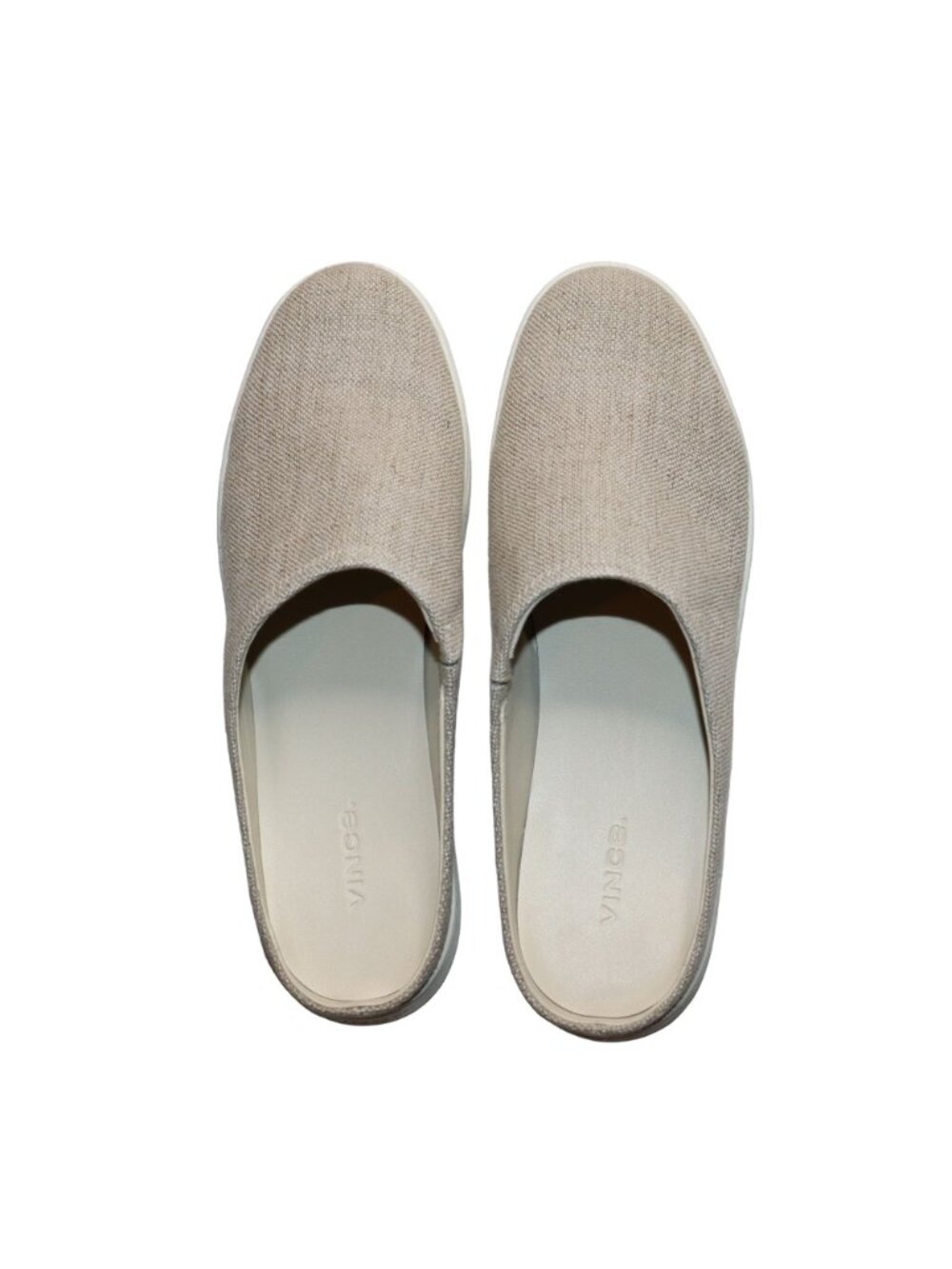 Vince Mule Vianne Size 9.5 Beige Linen Canvas Slip-On Comfort Minimalist - Picture 8 of 12